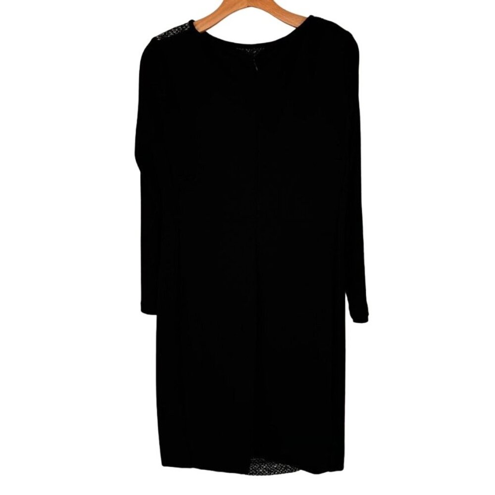 Ralph Lauren Black paneled knit Long Sleeve Sheath Dress Size 14 lined womens - Picture 10 of 12